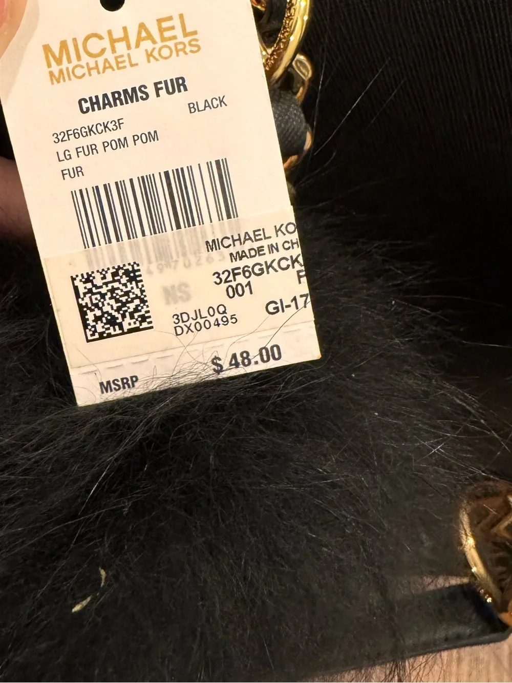 Authentic Michael Kors Susannah tote- black with Pom Pom charm - Picture 13 of 15